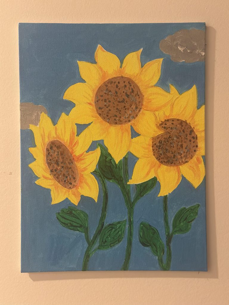 Sunflowers acrylic painting by Alice Yu Yuebo